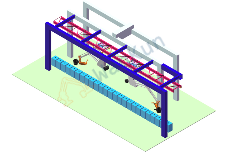 Truss-mounted suspended pouring manipulator
